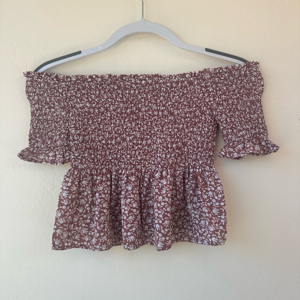 Floral off the shoulder blouse